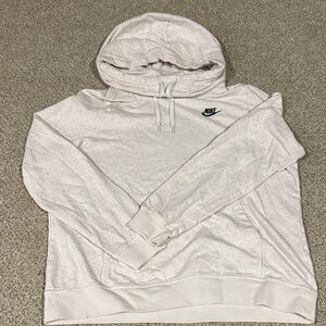Nike Speckled White Hoodie turtleneck